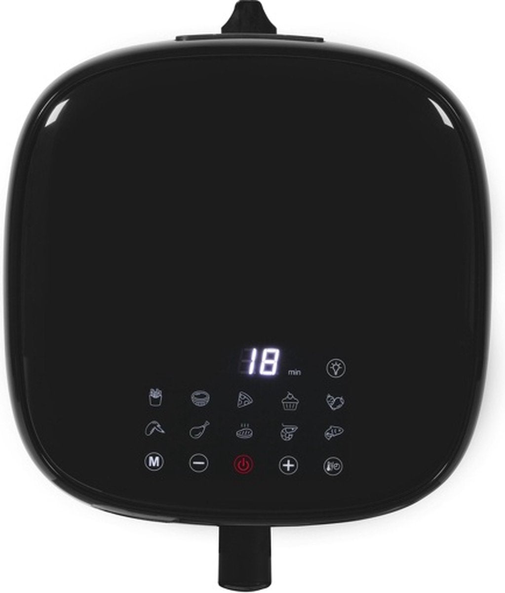 Wartmann keramische Airfryer Compact - PFAS-vrij Met Kijkvenster - 6 Liter - 10 Programma's - 1500 Watt - Zwart nu