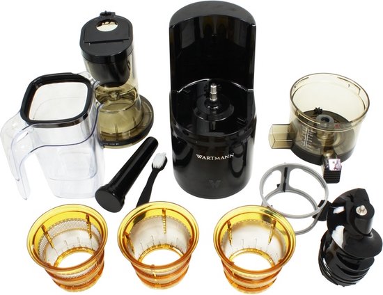 Wartmann Tritan Slowjuicer - PFAS vrij - Groenten En Fruitpers - WM-2308 SJ - Tritan - Big Mouth - 37 RPM - Zwart ( 2de kans met garantie )