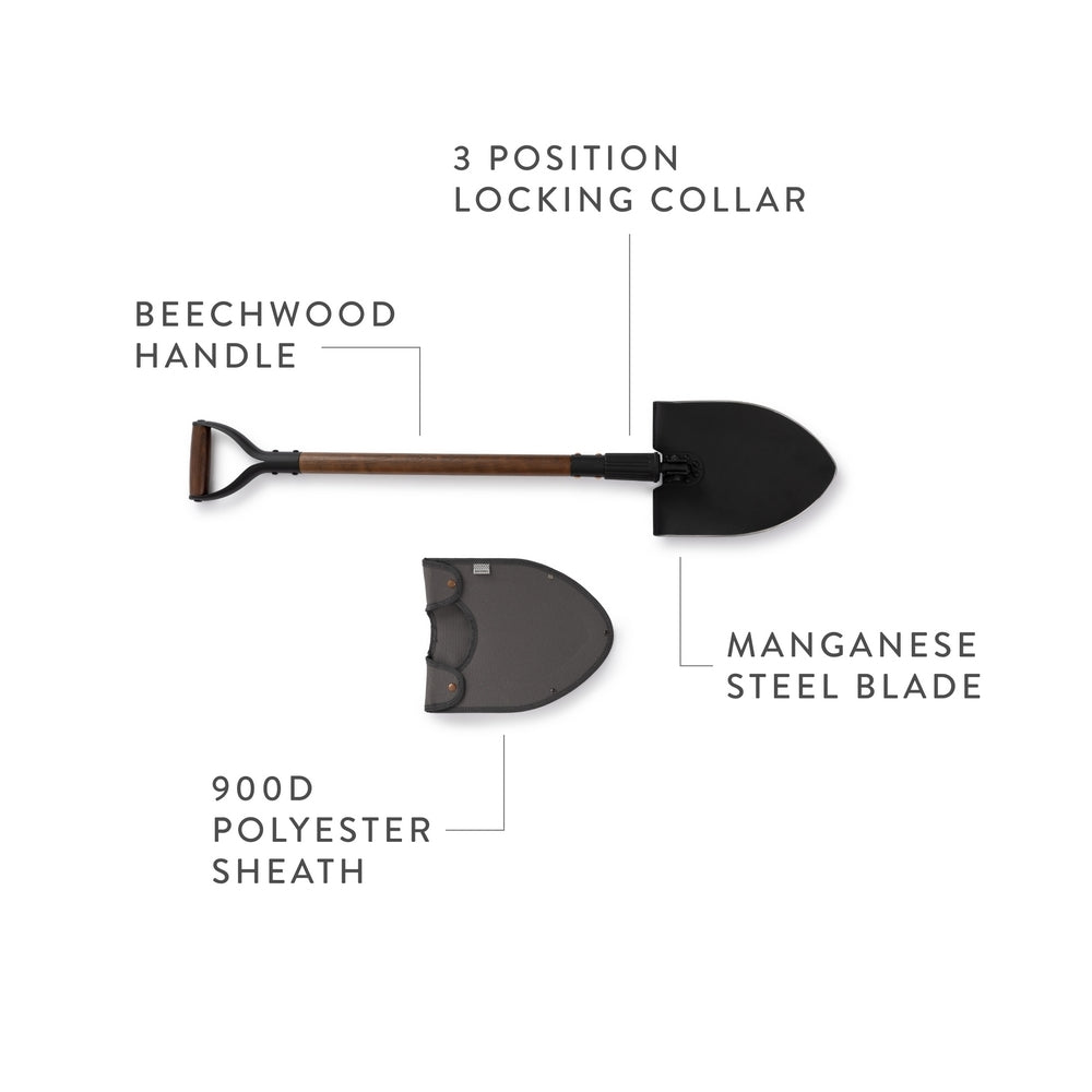 Barebones folding shovel with cover