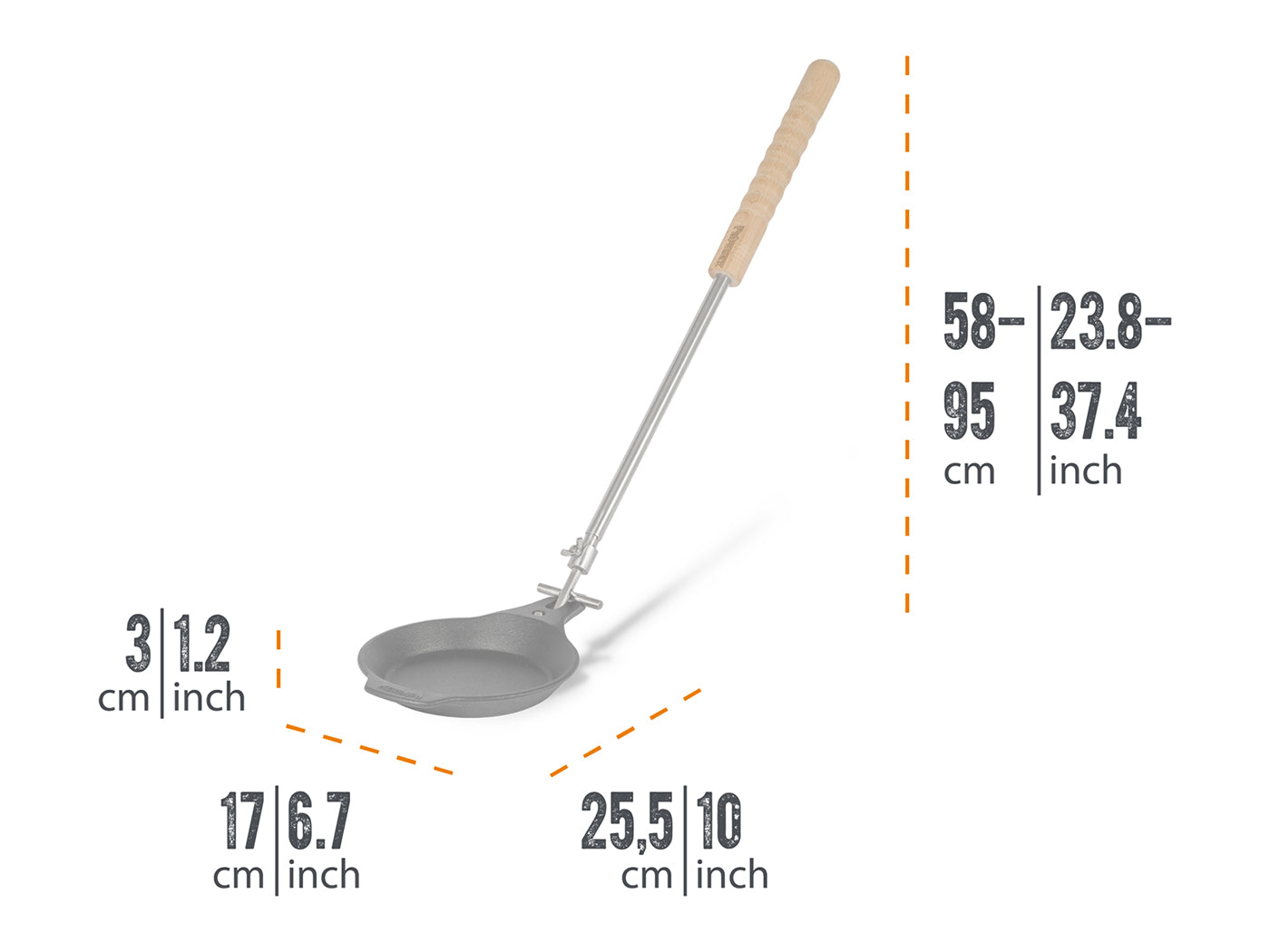 Petromax Gietijzeren Koekenpan met afneembare steel