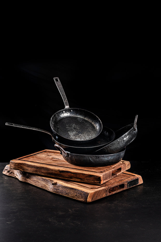 Forged Koekenpan zonder steel steel. 20 cm skillet 2 handvatten