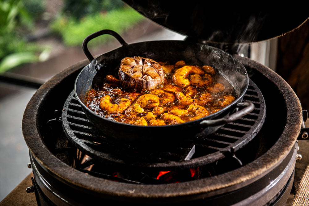 Forged Koekenpan zonder steel steel. 20 cm skillet 2 handvatten