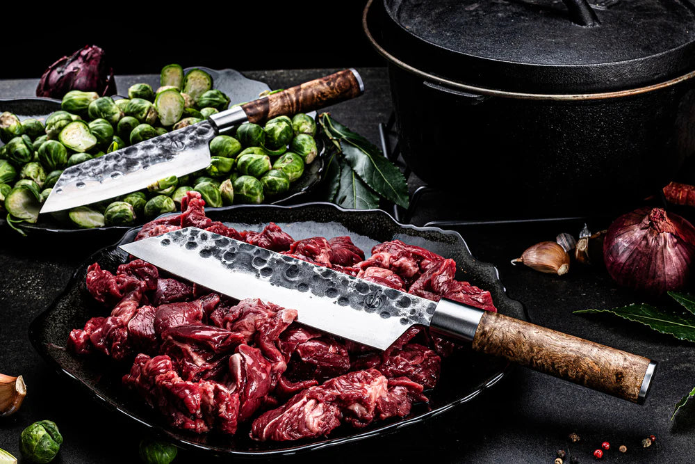 Forged Bunka VG10 Messenset met lederen hoezen