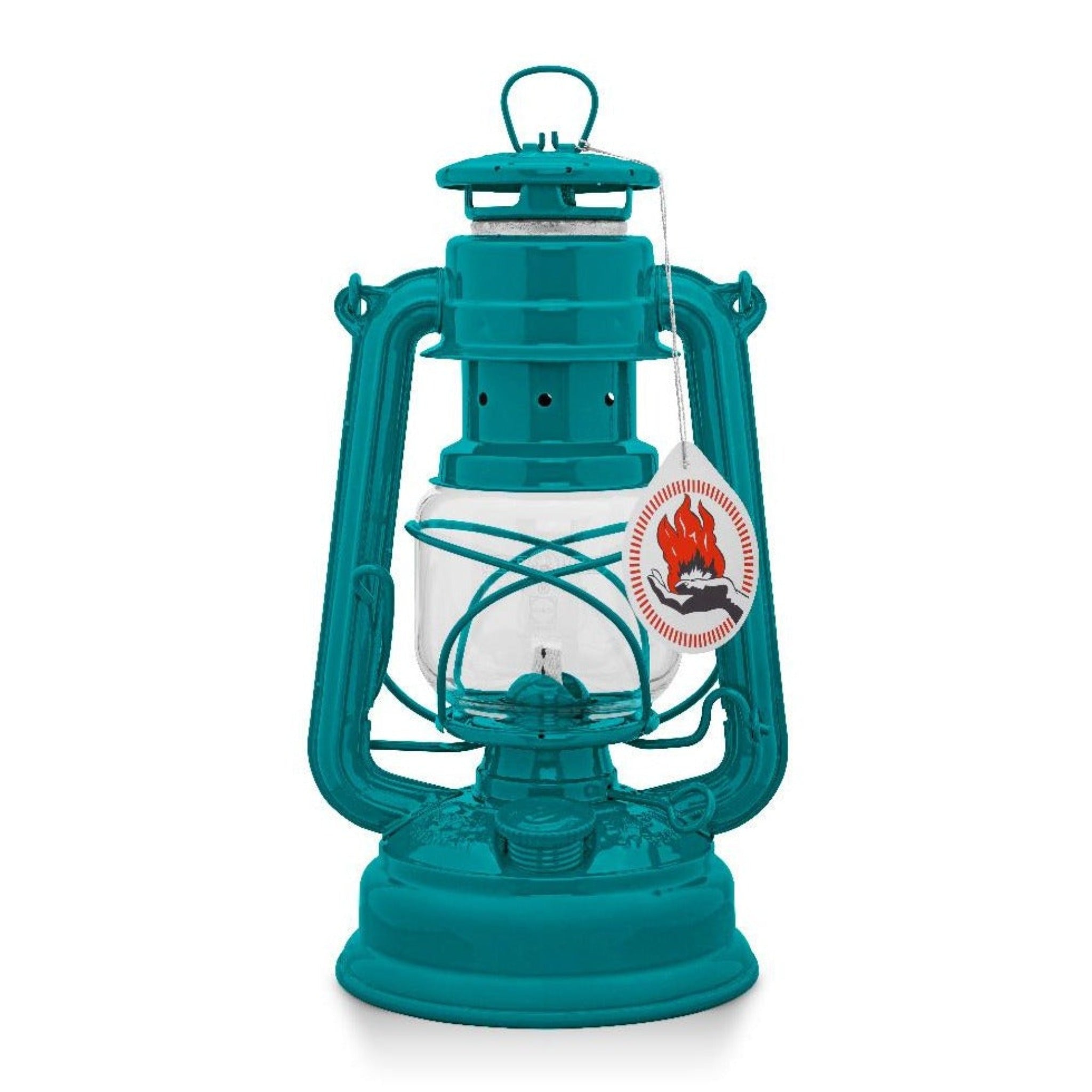 Feuerhand Stormlamp/Olielamp 276 Teal Blauw Vuurbak.