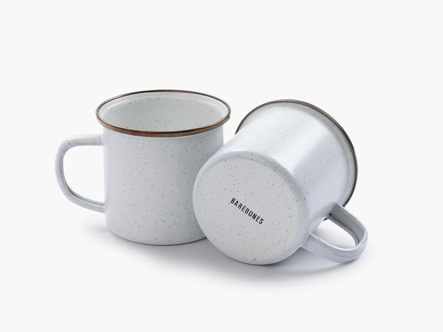 Barebones emaille mok (Set van 2 stuks) In de kleuren Stonegrey, Charcoal of Eggshell Vuurbak.