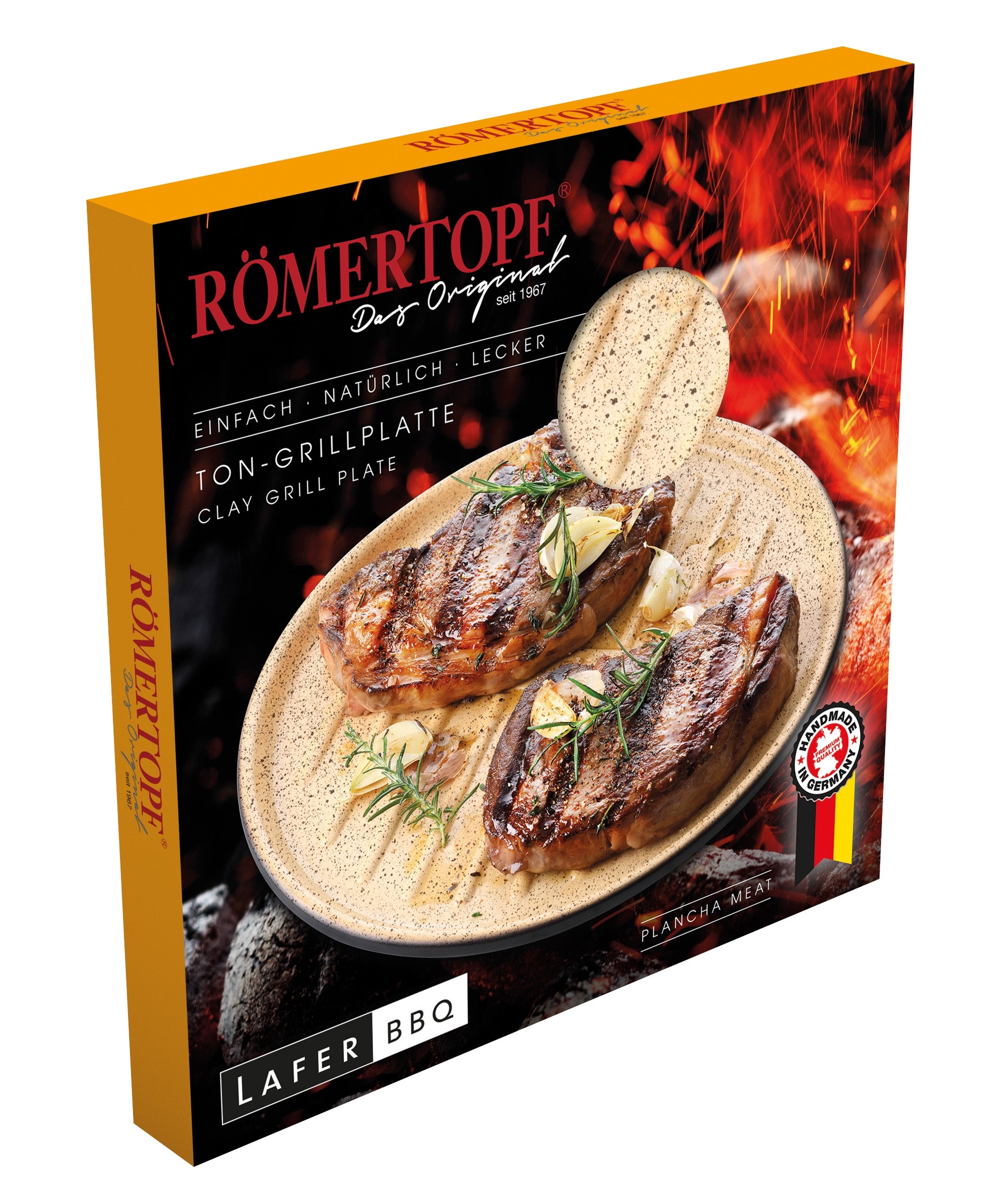 Römertopf-grillplaat-strepen Vuurbak.
