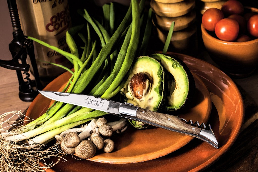 Style de Vie Laguiole zakmes olijfhout met kurkentrekker. Vuurbak.