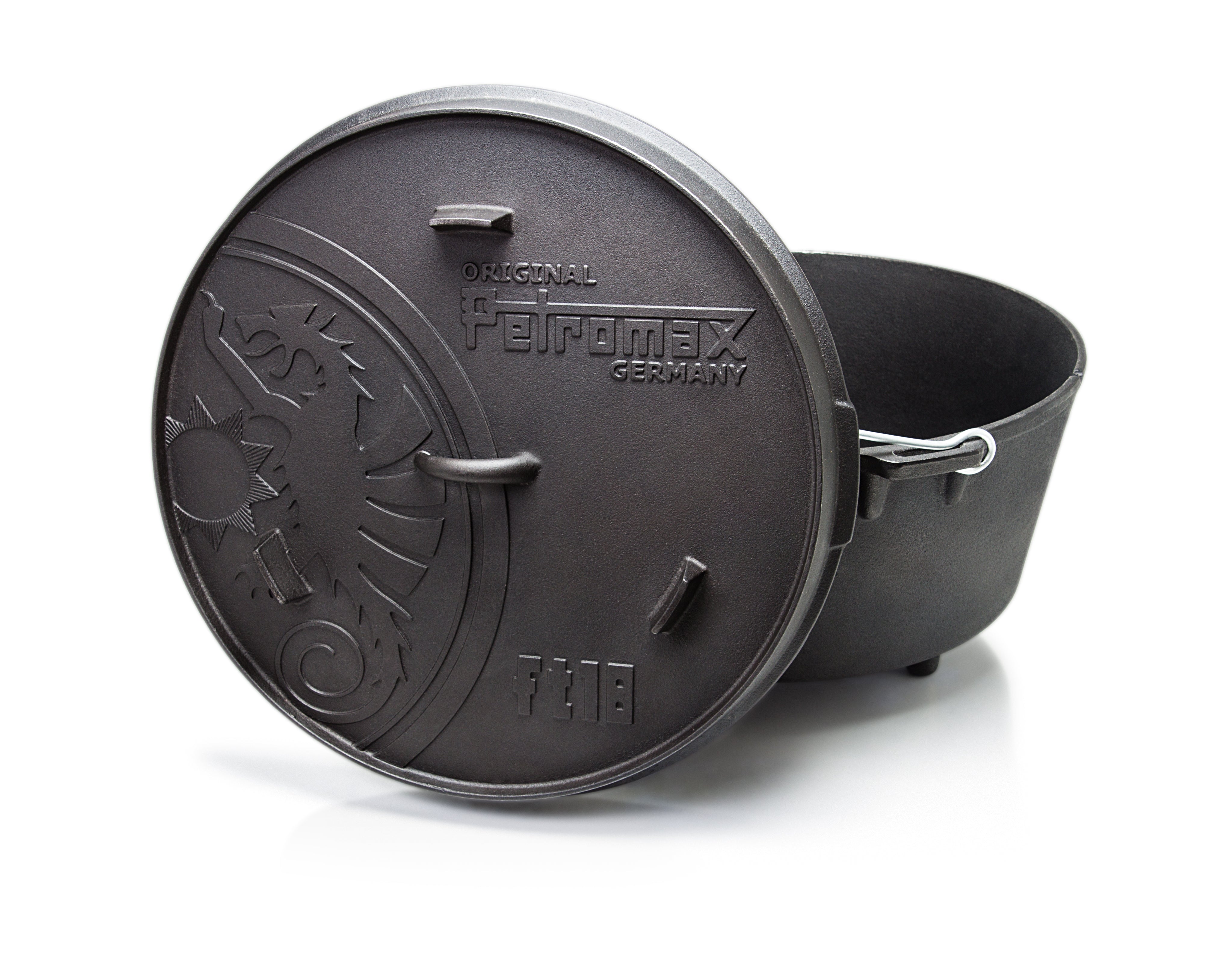 Petromax Dutch Oven ft18 met pootjes Vuurbak.