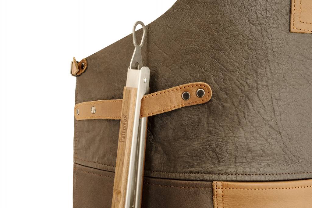 Petromax rundlederen schort - Nek riem. Vuurbak.