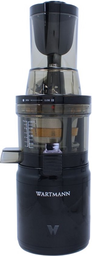 Wartmann Tritan Slowjuicer - PFAS vrij - Groenten En Fruitpers - Met gratis vacuüm schenkkan - WM-2308 SJ - Tritan - Big Mouth - 37 RPM - Zwart