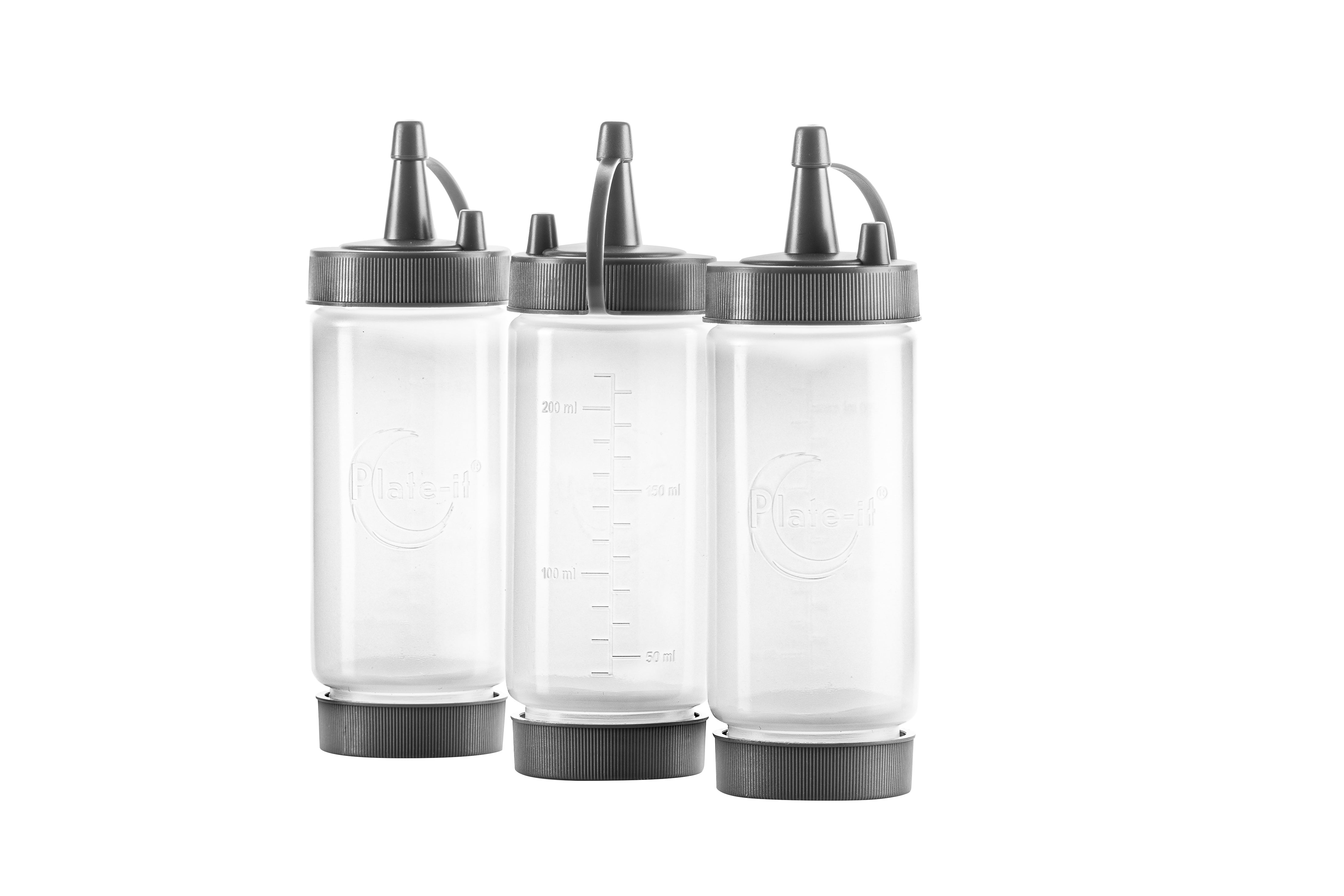 Plate-it Garneerflessen 3-delige set 220 ml.