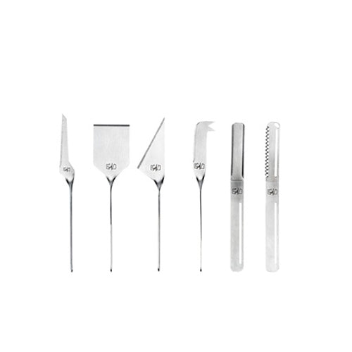 Style de Vie 6 kaasmessen met draai, zwart, zilver of goud